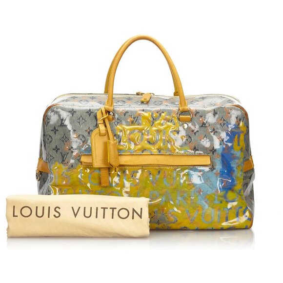 Louis Vuitton Richard Prince X Denim Pulp Weekender GM Juane (Yellow) Excellent - Picture 5 of 8